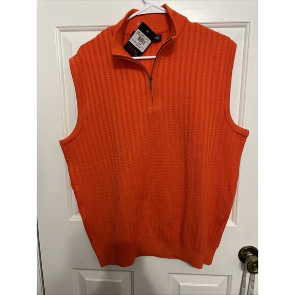 St. Saint Croix V-neck Sweater Vest Mens Large Knit Pullover $325 New USA - Picture 1 of 10
